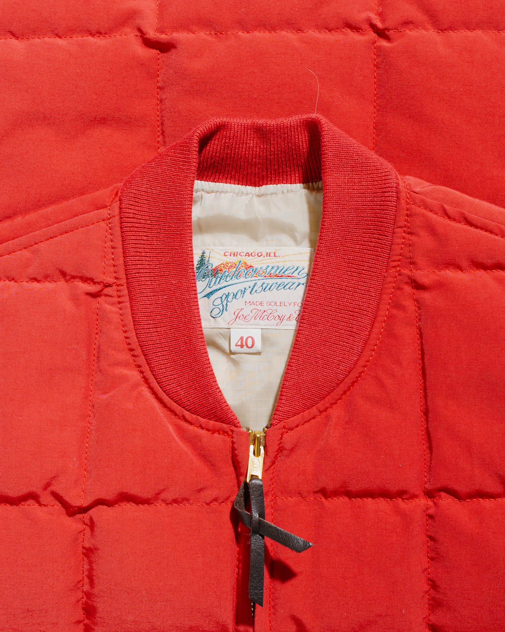 The Real McCoy's MJ24110 Cotton/Nylon Down Vest Red sold by Lost & Found product image thumbnail 5