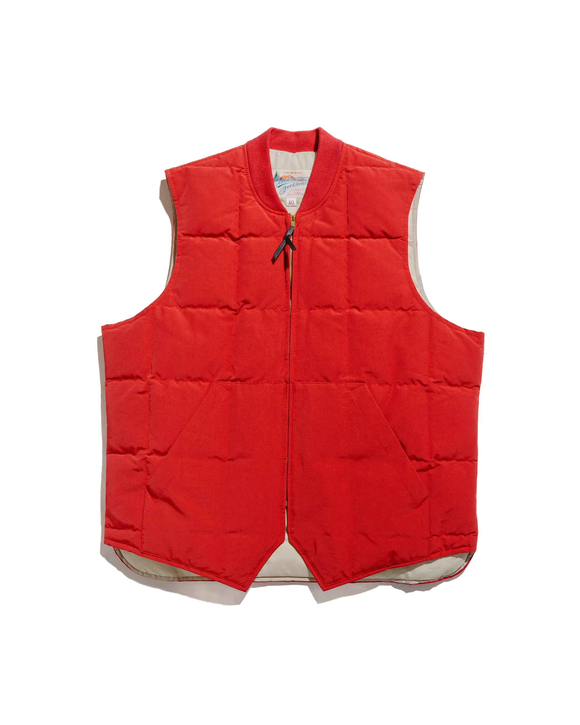 The Real McCoy's MJ24110 Cotton/Nylon Down Vest Red sold by Lost & Found