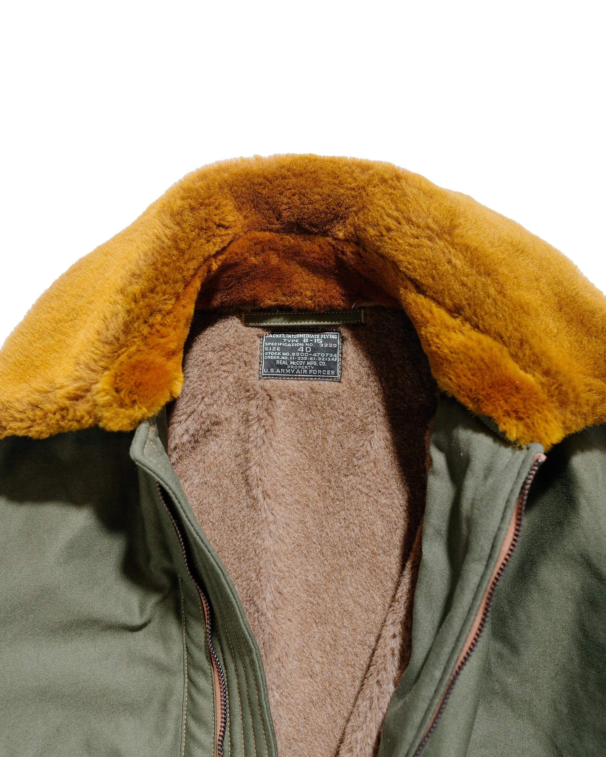 The Real McCoy's MJ23109 Type B-15 Real McCoy Mfg. Co. Olive sold by Lost & Found product image thumbnail 5