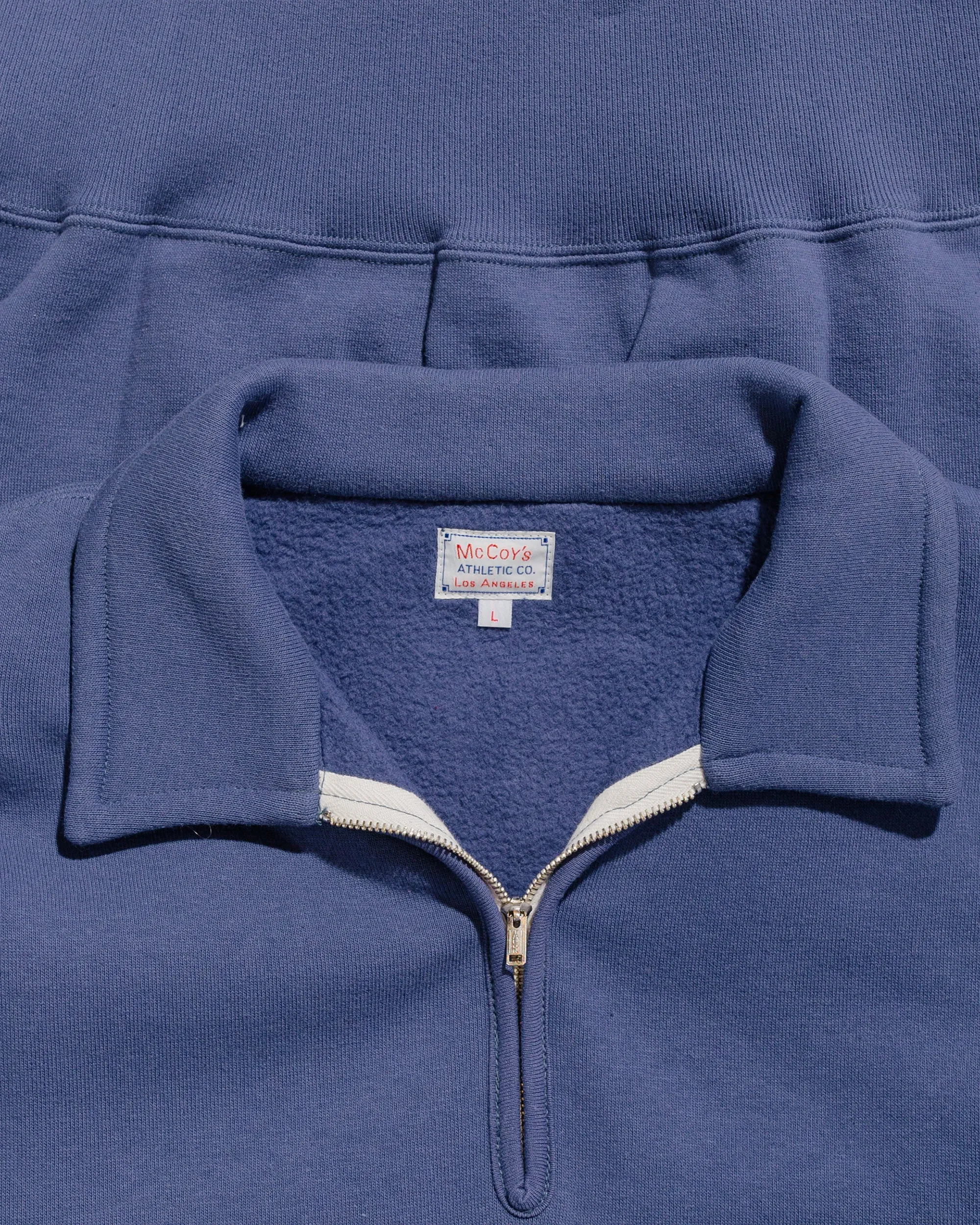 The Real McCoy’s MC24115 10 Oz. Loopwheel 1/4 Zip Sweatshirt MQ Navy sold by Lost & Found product image thumbnail 4