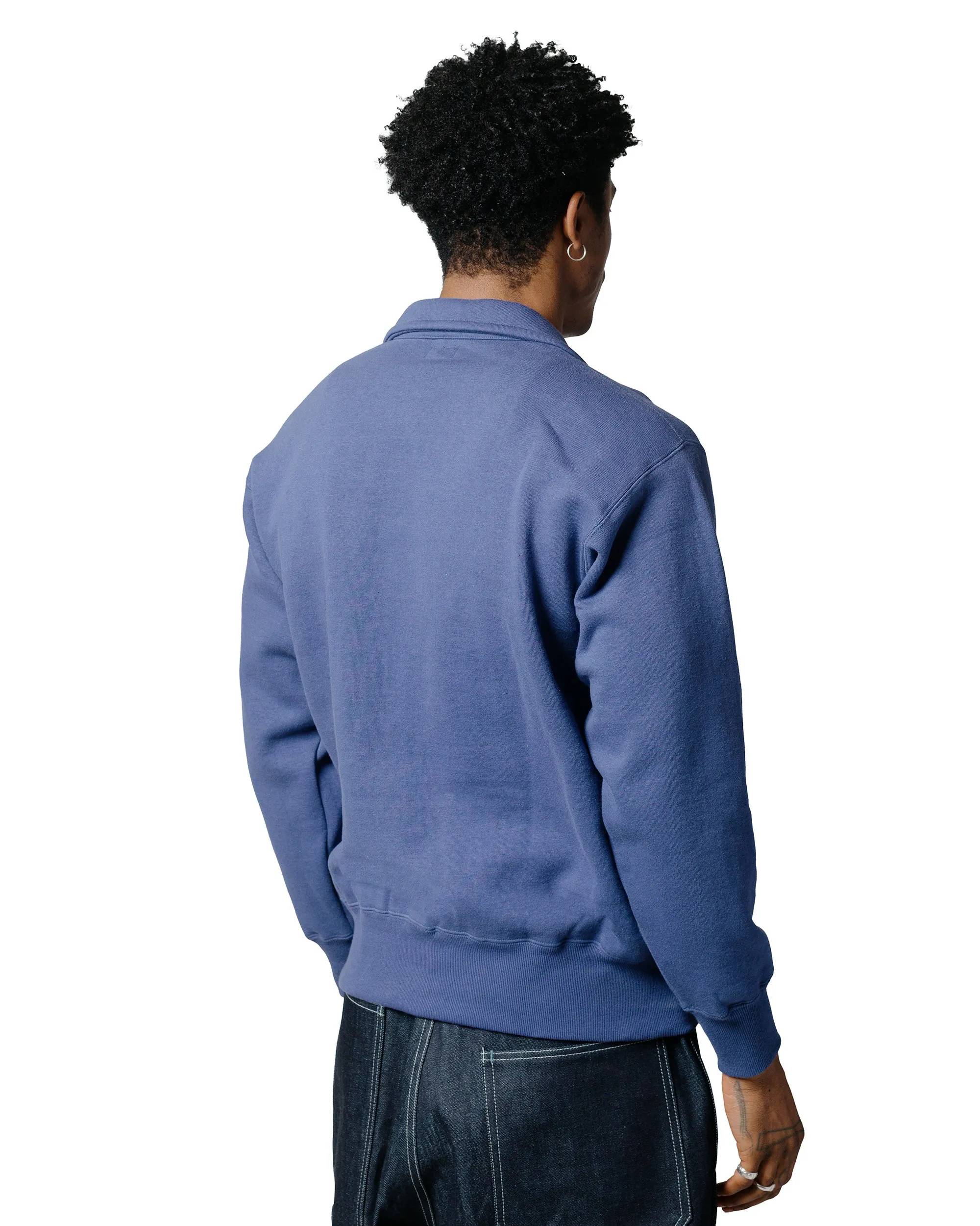 The Real McCoy’s MC24115 10 Oz. Loopwheel 1/4 Zip Sweatshirt MQ Navy sold by Lost & Found product image thumbnail 3