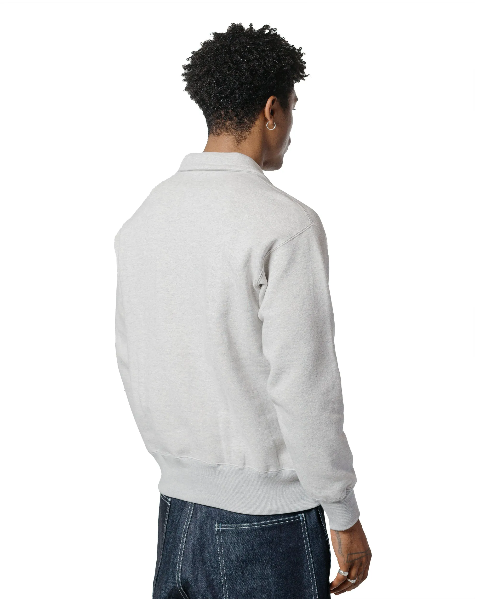 The Real McCoy’s MC24115 10 Oz. Loopwheel 1/4 Zip Sweatshirt Snow Gray sold by Lost & Found product image thumbnail 3