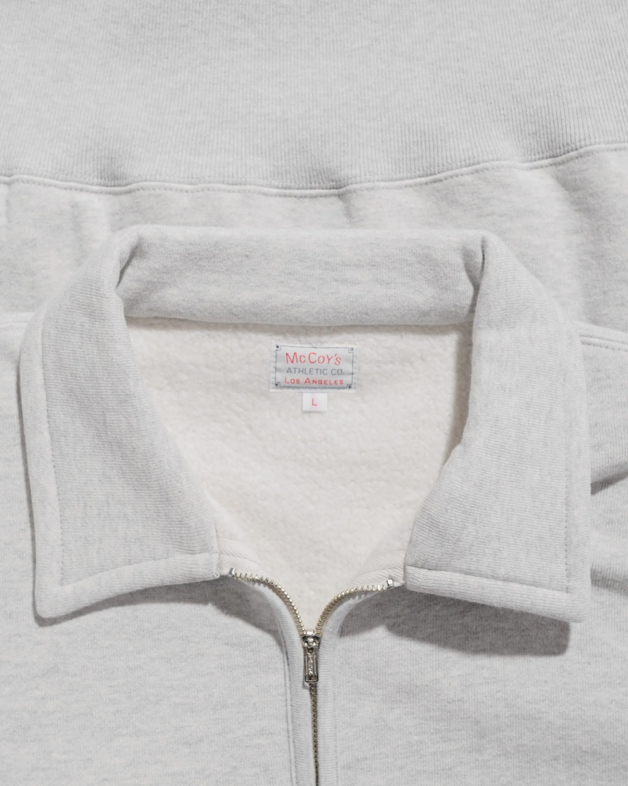 The Real McCoy’s MC24115 10 Oz. Loopwheel 1/4 Zip Sweatshirt Snow Gray sold by Lost & Found product image thumbnail 4