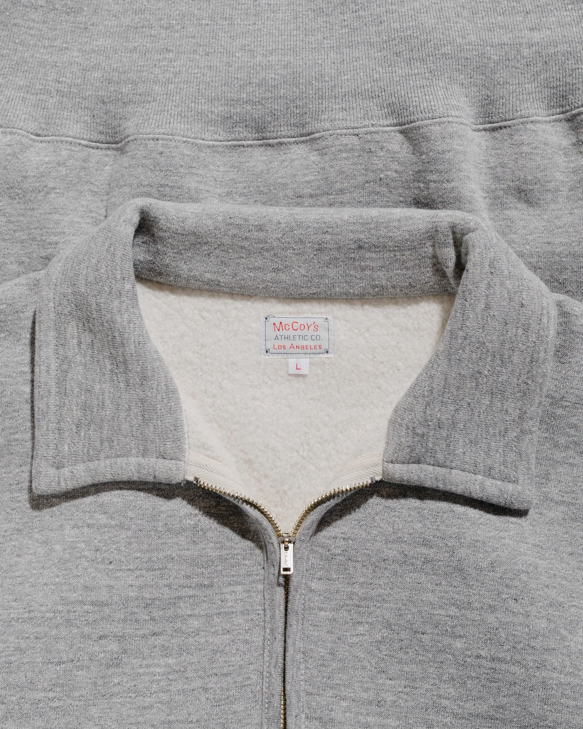 The Real McCoy’s MC24115 10 Oz. Loopwheel 1/4 Zip Sweatshirt Gray sold by Lost & Found product image thumbnail 4