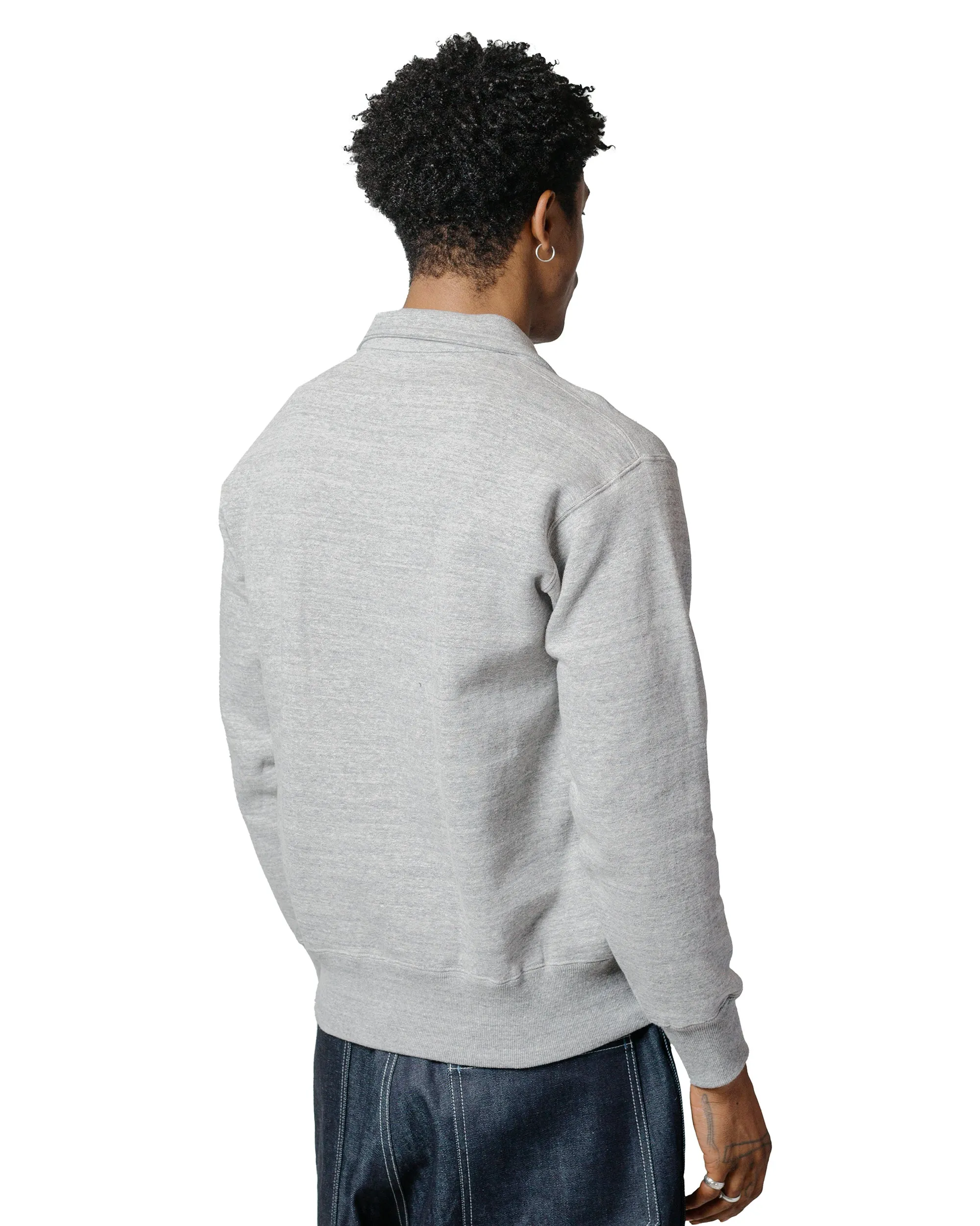 The Real McCoy’s MC24115 10 Oz. Loopwheel 1/4 Zip Sweatshirt Gray sold by Lost & Found product image thumbnail 3