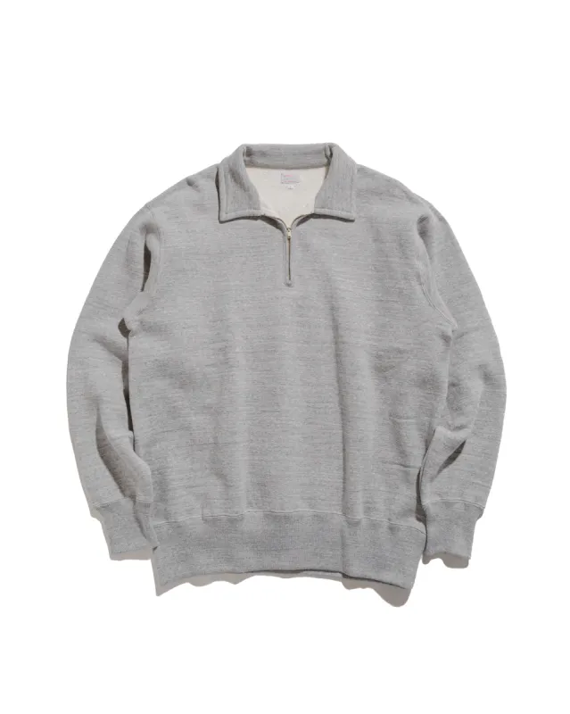 The Real McCoy’s MC24115 10 Oz. Loopwheel 1/4 Zip Sweatshirt Gray sold by Lost & Found