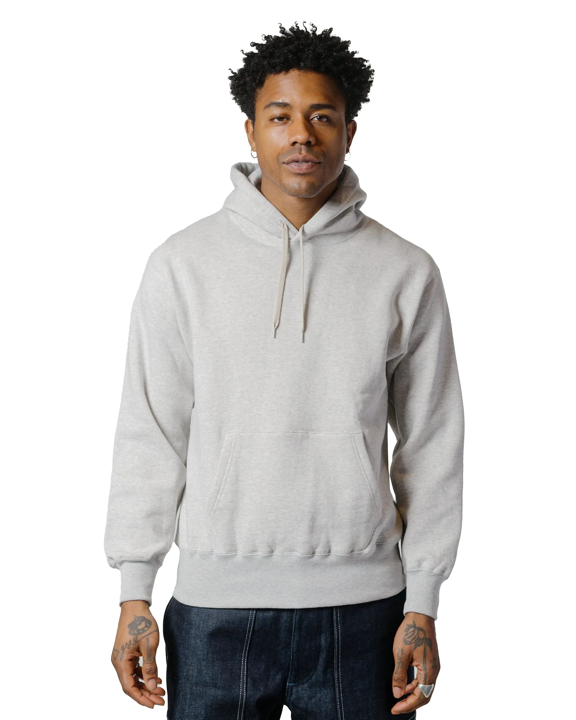 The Real McCoy’s MC24114 10 Oz. Loopwheel Hooded Sweatshirt Snow Gray sold by Lost & Found product image thumbnail 2