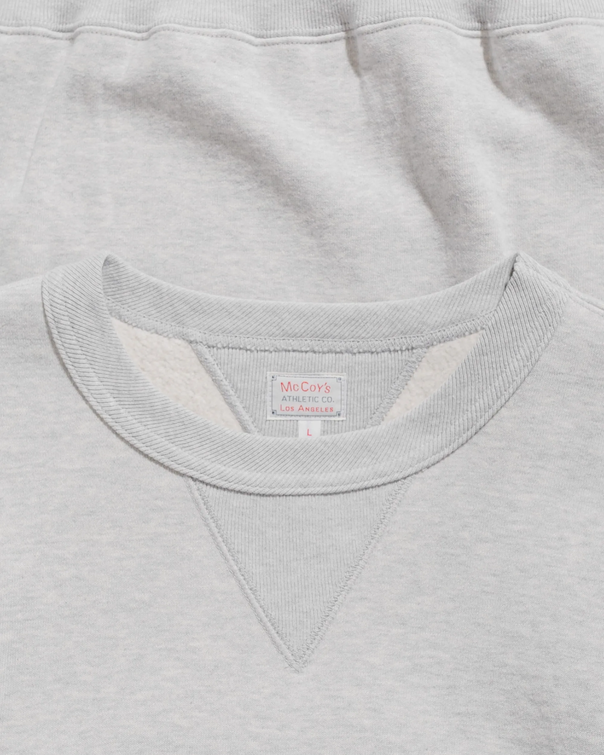 The Real McCoy’s MC24113 10 Oz. Loopwheel Crewneck Sweatshirt Snow Gray sold by Lost & Found product image thumbnail 4