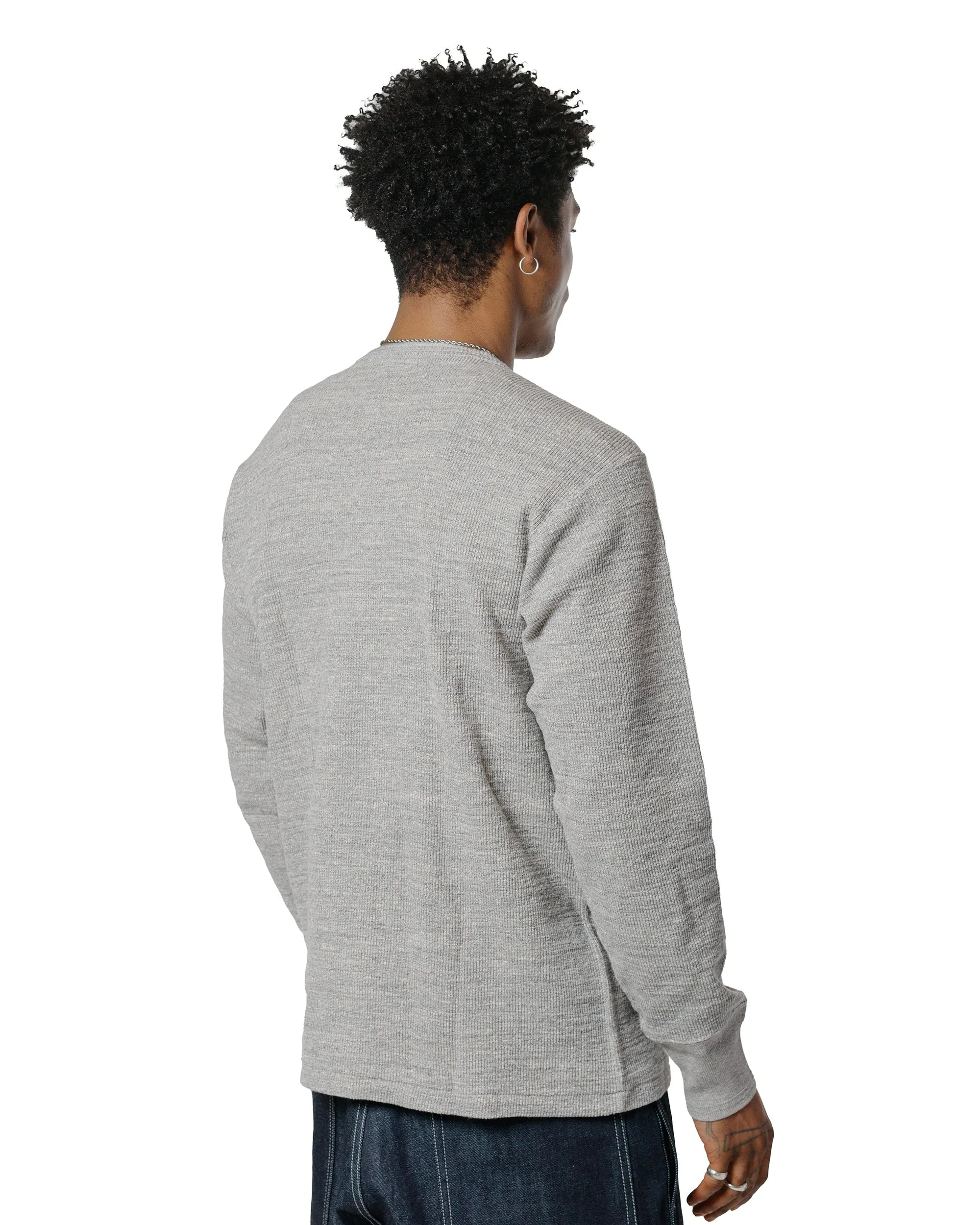 The Real McCoy's MC22120 Western Cardigan Stitch Henley Shirt Gray sold by Lost & Found product image thumbnail 3