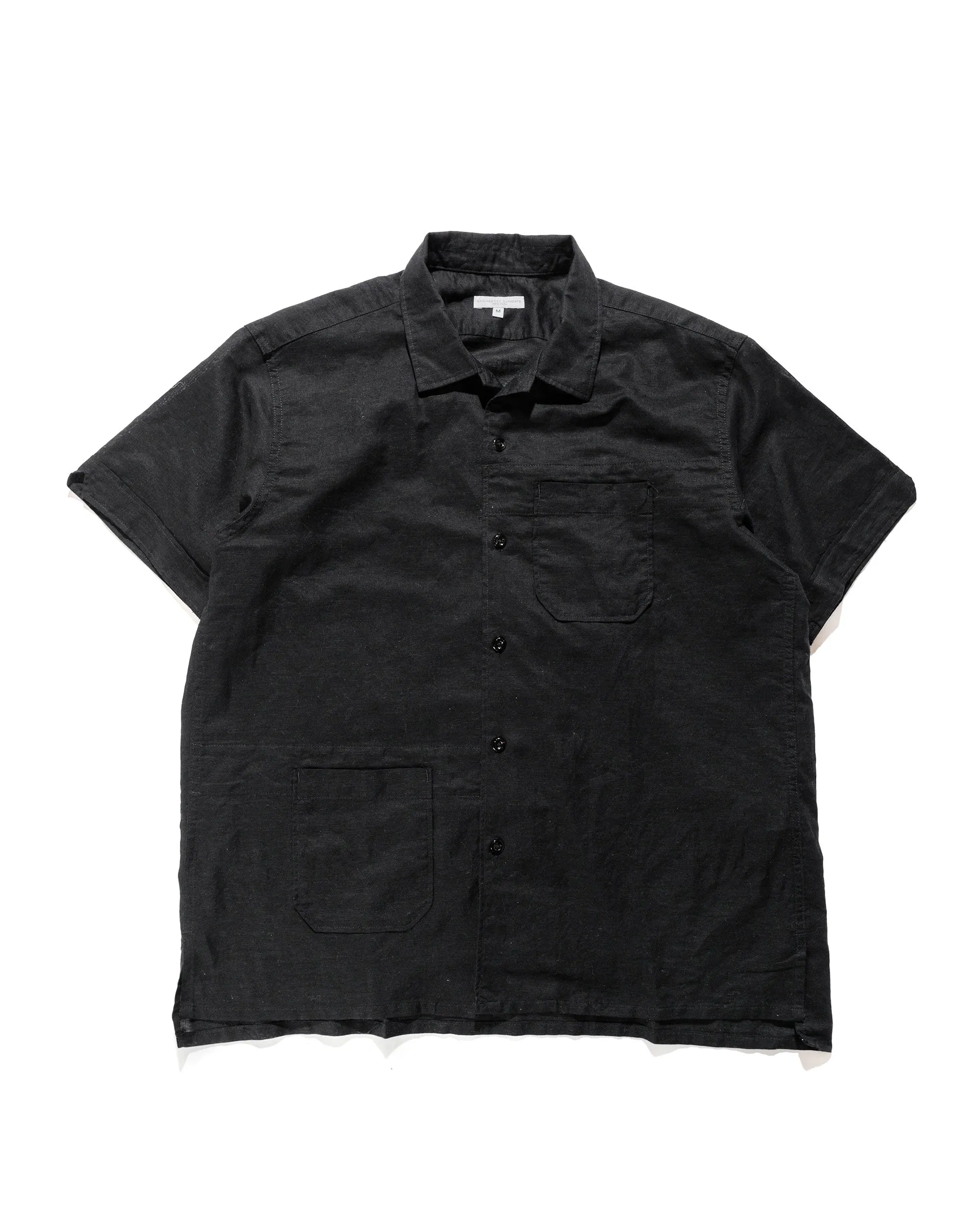 Engineered Garments Camp Shirt Black Linen Handkerchief sold by Lost & Found