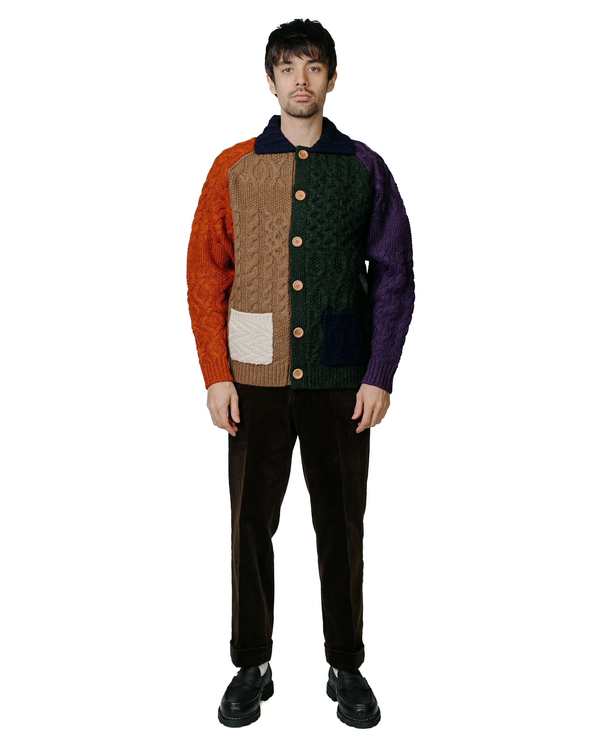 Beams Plus Cardigan Aran Patchwork Multi sold by Lost & Found product image thumbnail 4