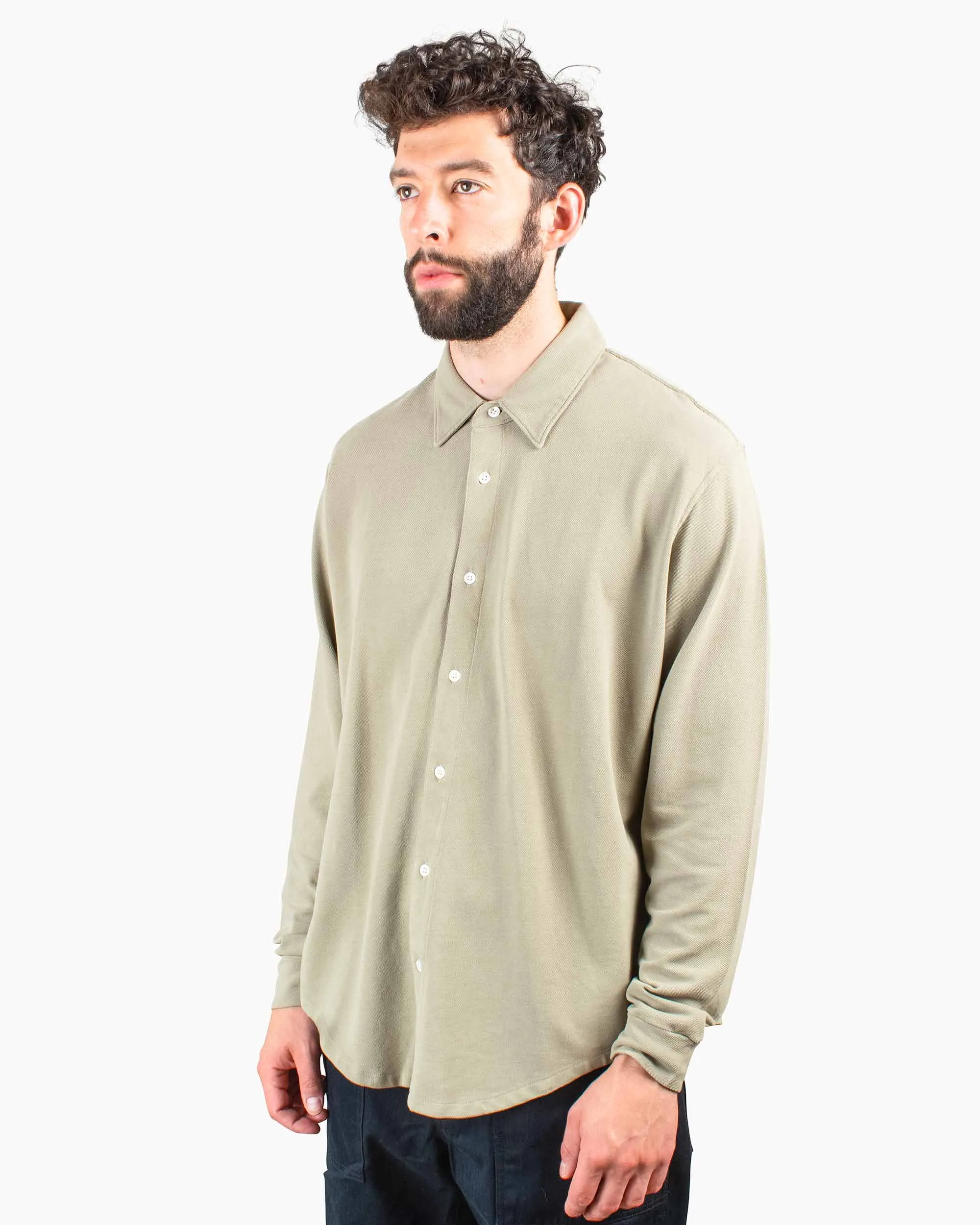 Lady White Co. L/S Pique Button Down Taupe Fog sold by Lost & Found product image thumbnail 4