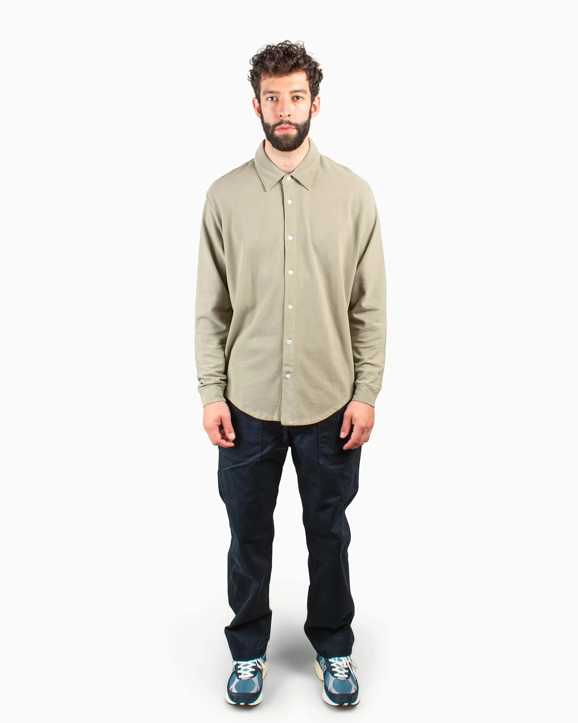 Lady White Co. L/S Pique Button Down Taupe Fog sold by Lost & Found product image thumbnail 2