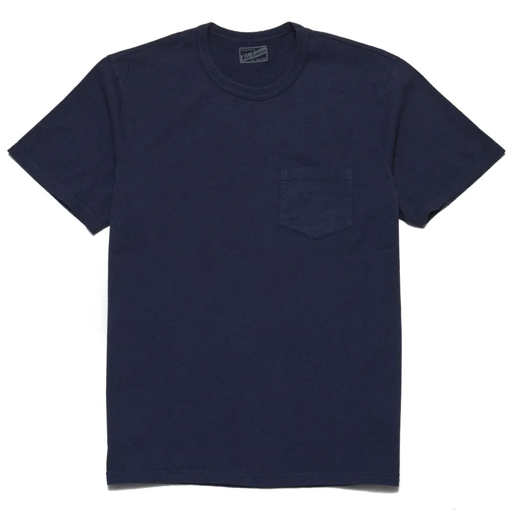 The Real McCoy's Joe McCoy MC16032 Overdyed Sportswear Pocket Tee Navy sold by Lost & Found