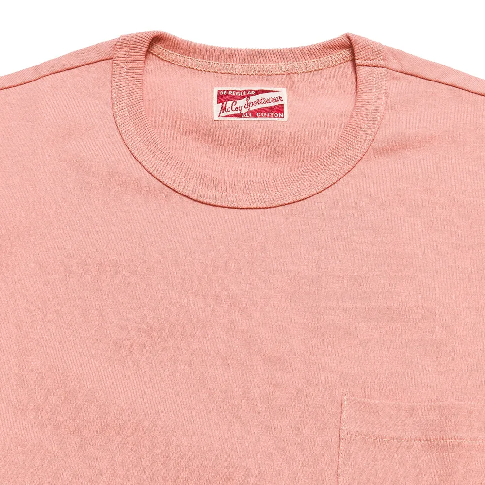 The Real McCoy's Joe McCoy MC19012 Overdyed Sportswear Pocket Tee Coral sold by Lost & Found product image thumbnail 2