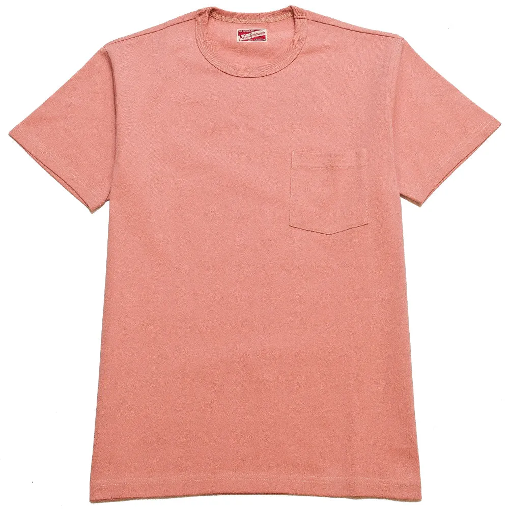 The Real McCoy's Joe McCoy MC19012 Overdyed Sportswear Pocket Tee Coral sold by Lost & Found