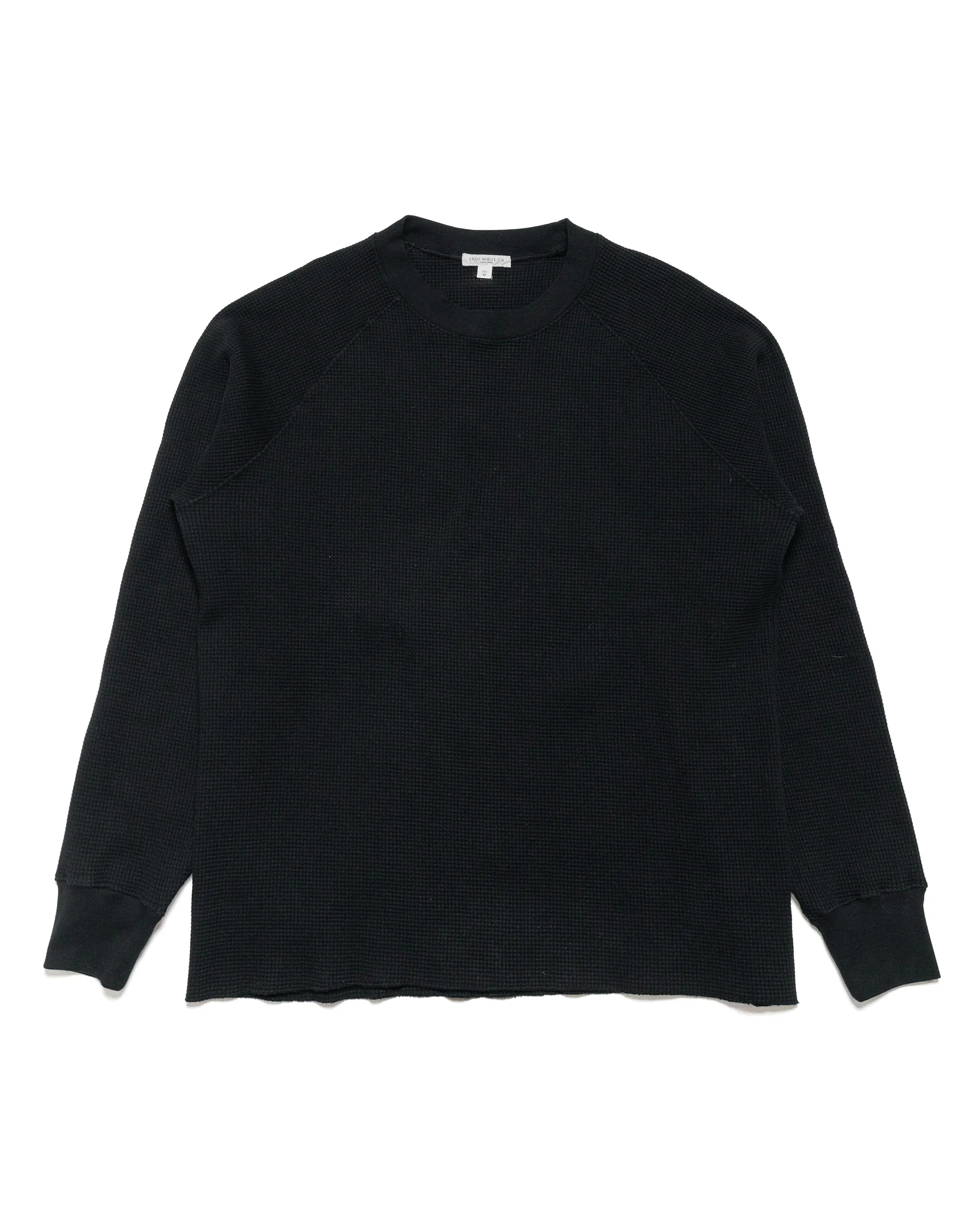 Lady White Co. Raglan Thermal Black sold by Lost & Found