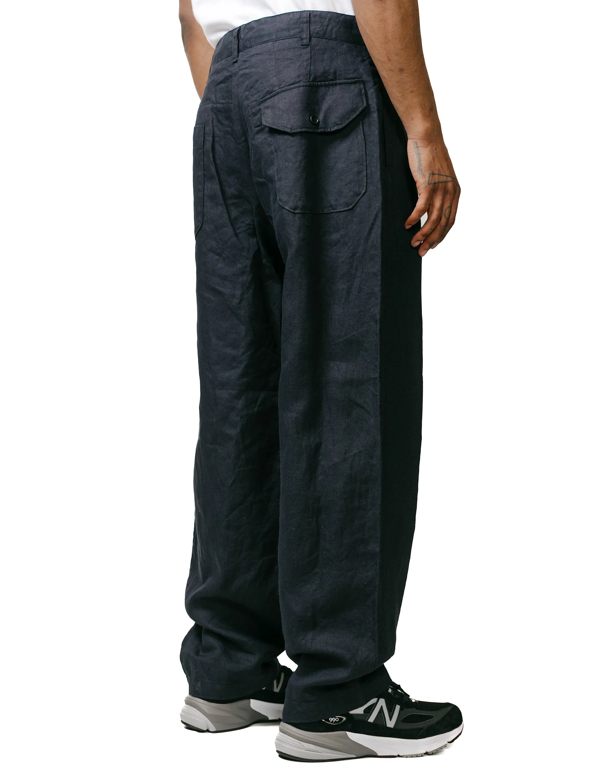 Engineered Garments Carlyle Pant Navy Linen Twill sold by Lost & Found product image thumbnail 3