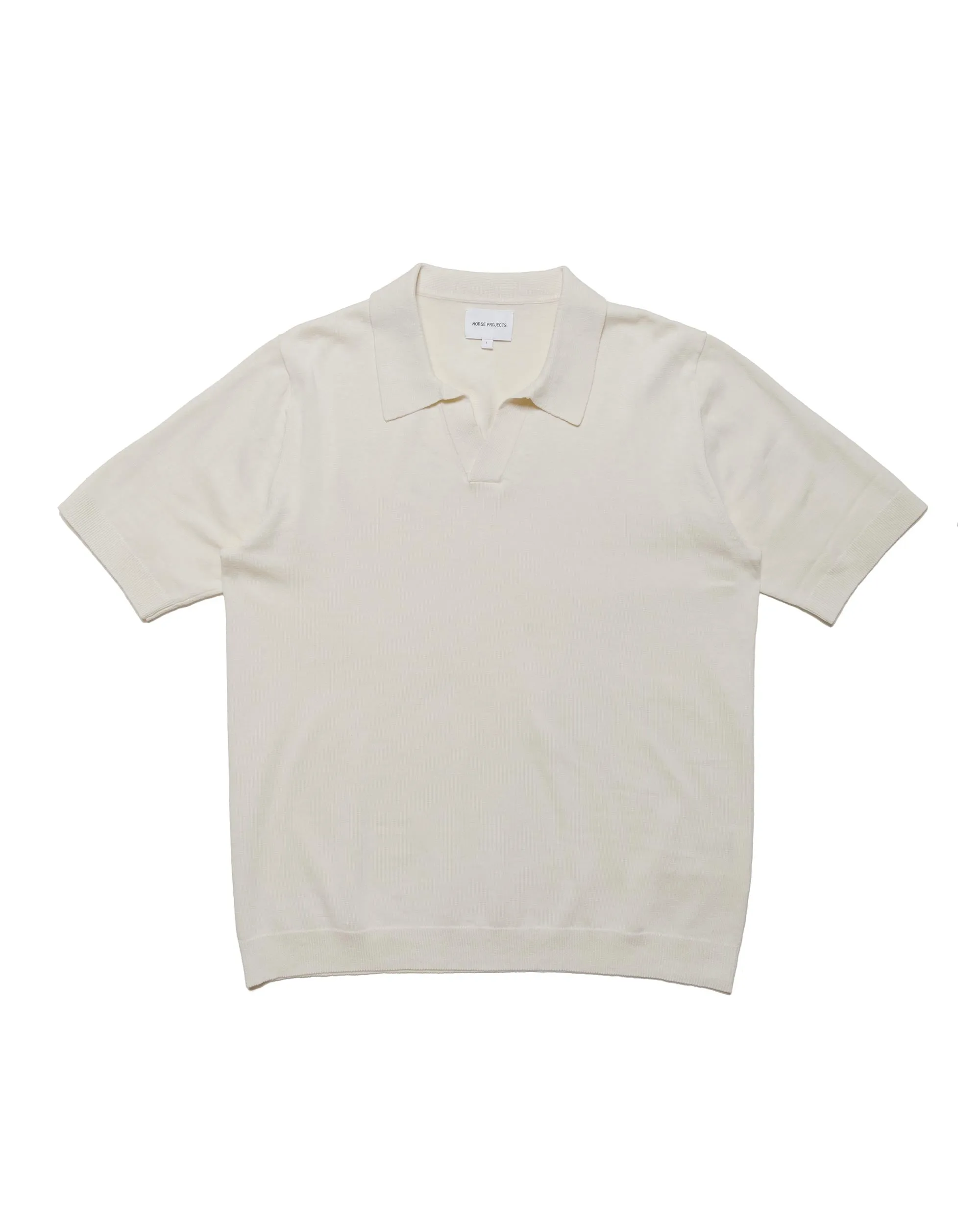 Norse Projects Leif Cotton Linen Polo Kit White sold by Lost & Found