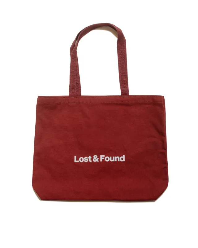Lost & Found Canvas Tote Bag Burgundy made by Lost & Found