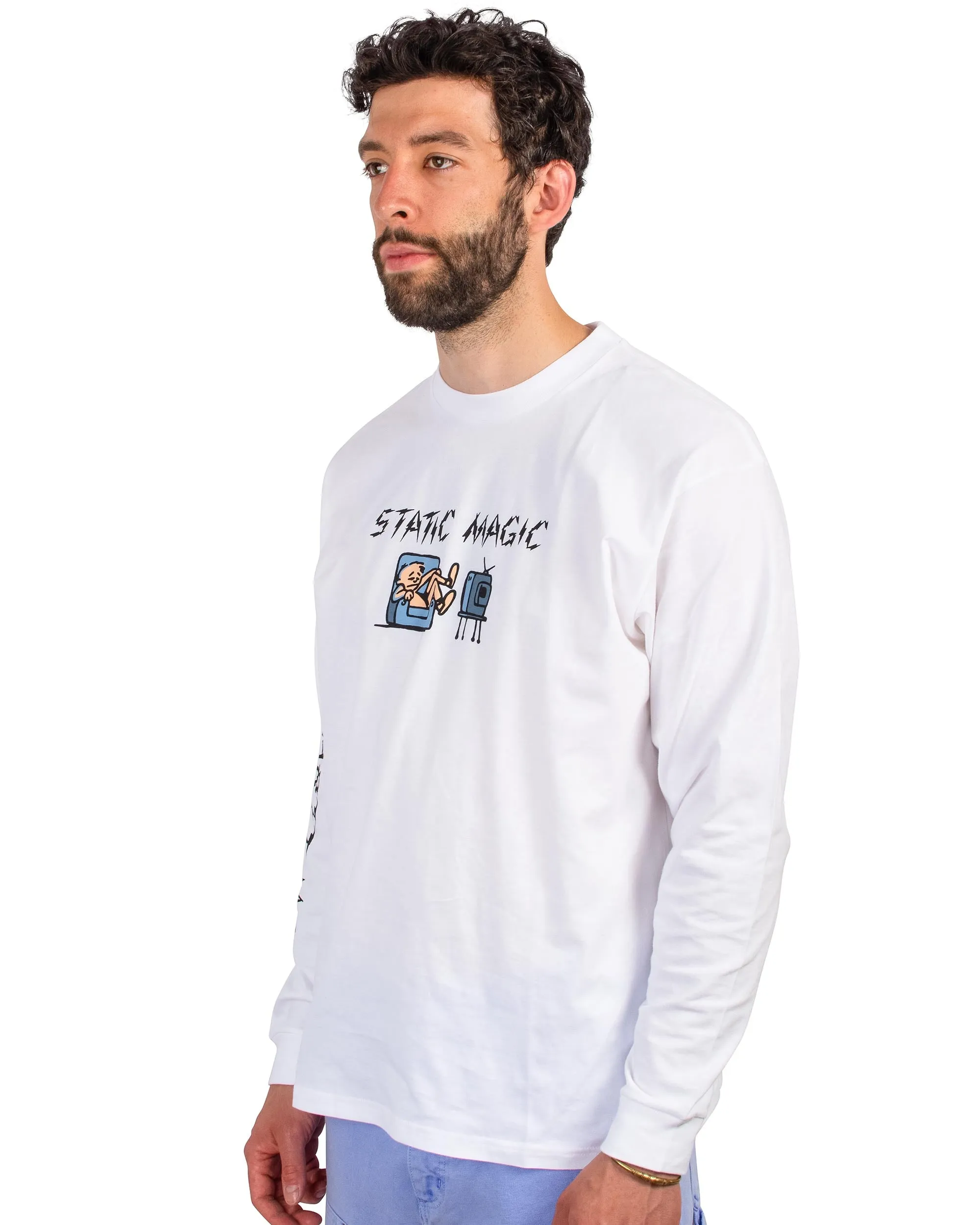 Carhartt W.I.P. Static Magic Long Sleeve T-Shirt White sold by Lost & Found product image thumbnail 4