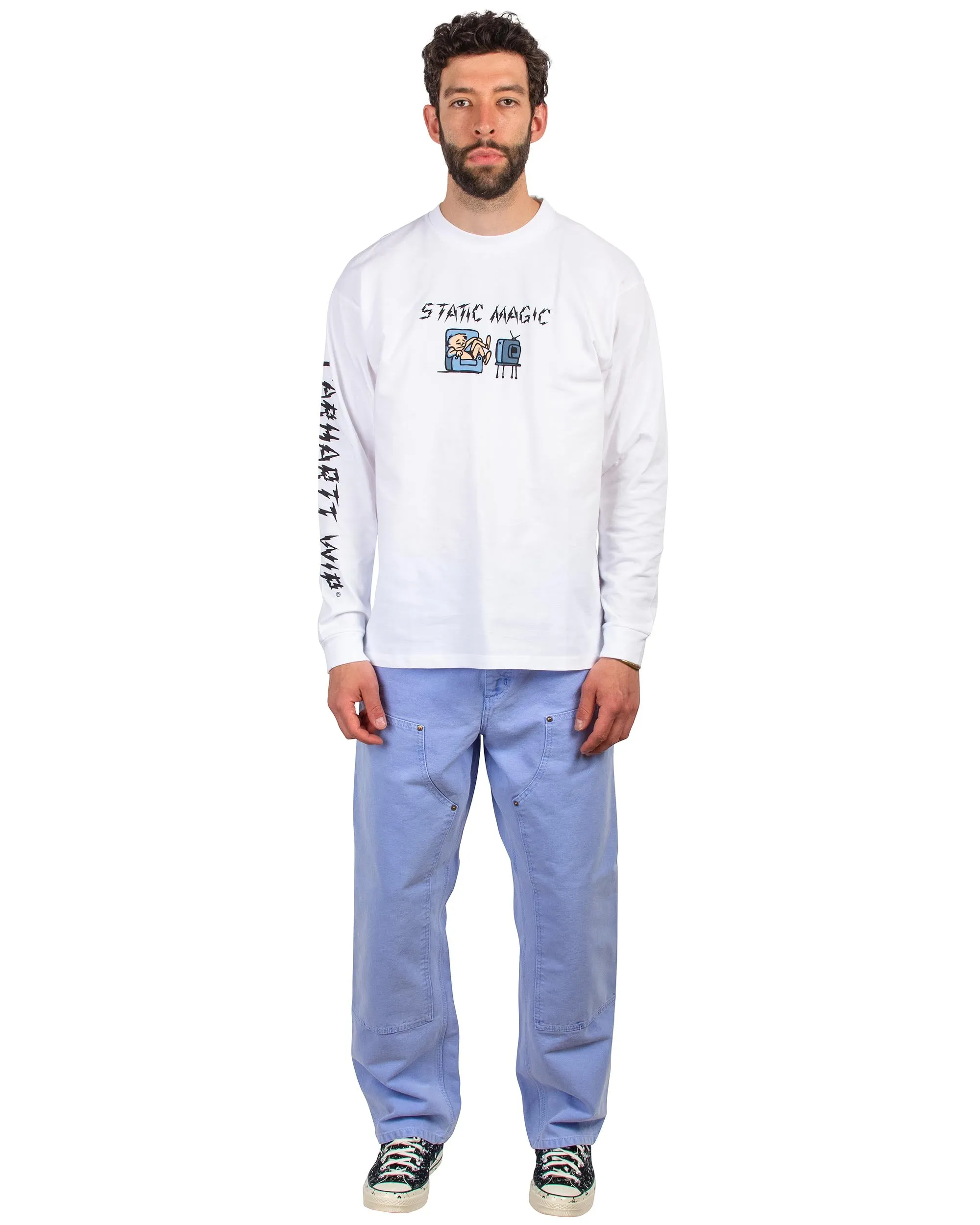 Carhartt W.I.P. Static Magic Long Sleeve T-Shirt White sold by Lost & Found product image thumbnail 2