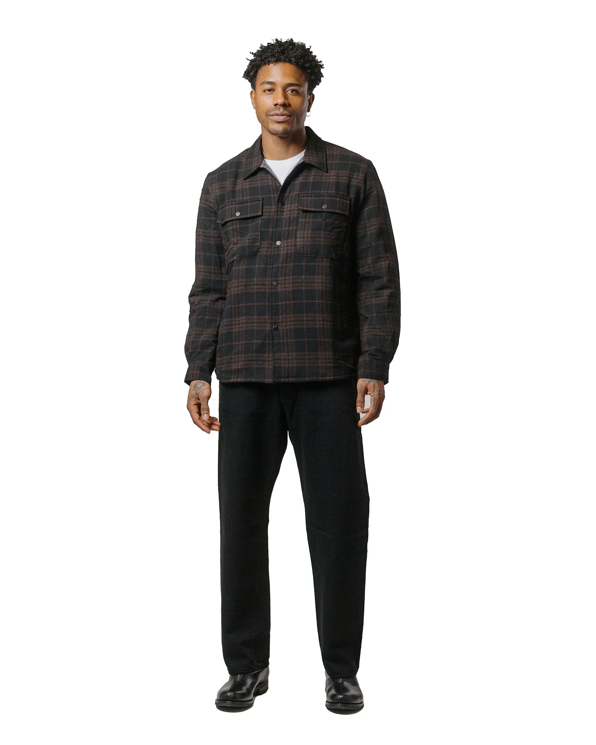 Norse Projects Hjalmer Insulated Wool Check Overshirt Espresso sold by Lost & Found product image thumbnail 4