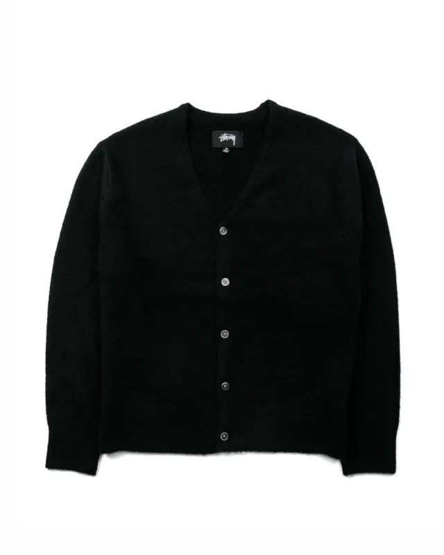 Stüssy Brushed Cardigan Black sold by Lost & Found