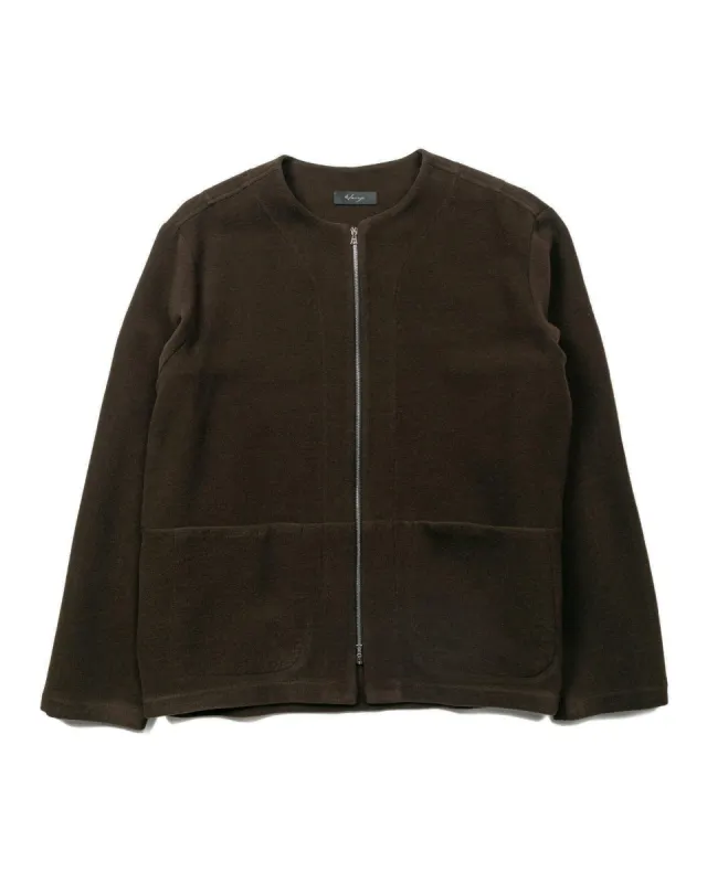 Wanze Zip Cardigan Wool Brown sold by Lost & Found
