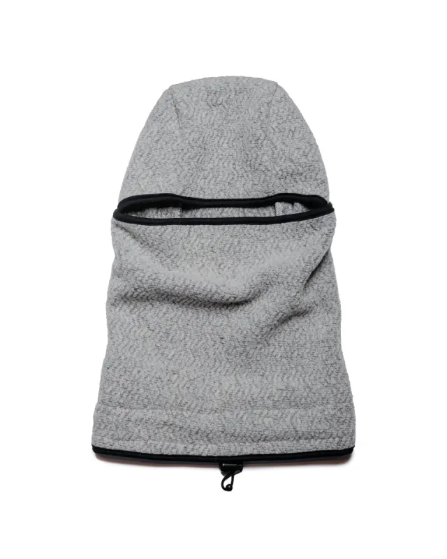 Found Feather 3 Way Balaclava Calamai Textured Polar Fleece Light Grey/Black made by Lost & Found