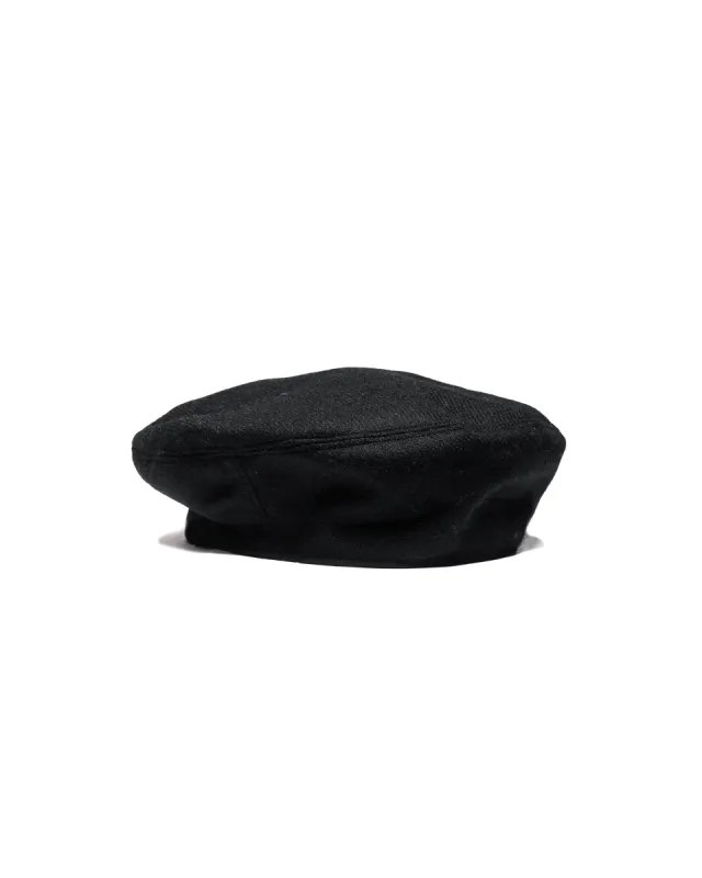 Found Feather Military Beret Melange Wool Black sold by Lost & Found