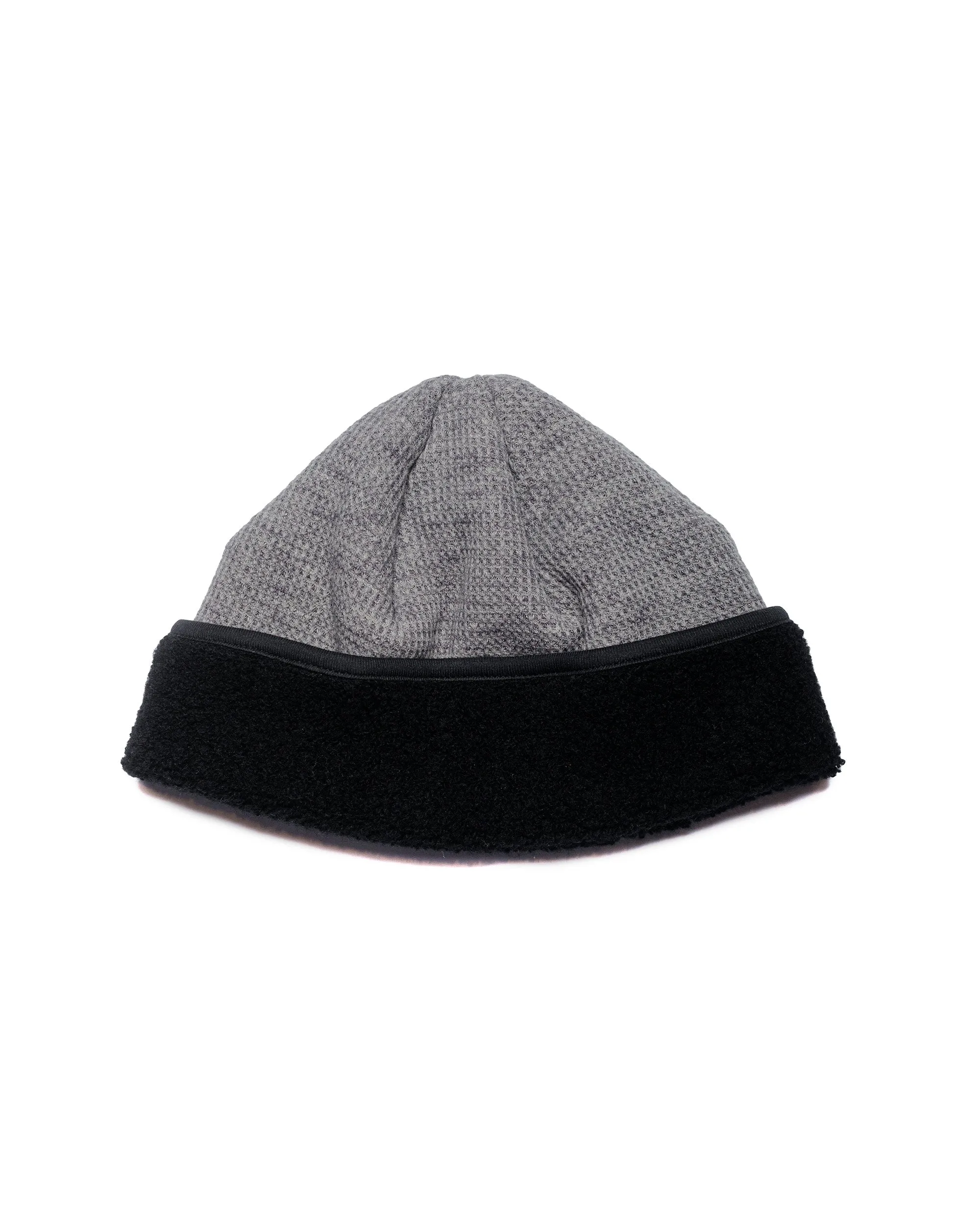 Found Feather 2 Tone Beanie Waffle Thermal Polar Fleece Grey/Black sold by Lost & Found