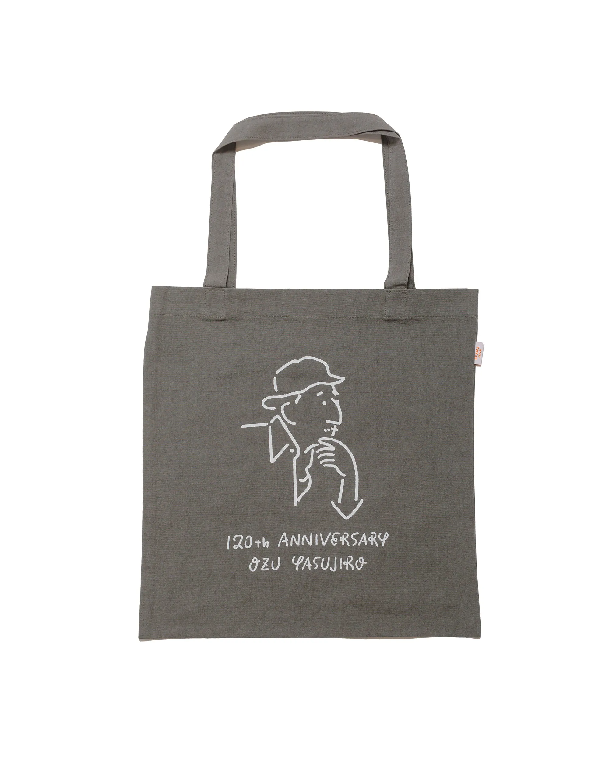 Beams Japan Yasujiro Ozu Anniversary Logo Tote Bag Charcoal sold by Lost & Found