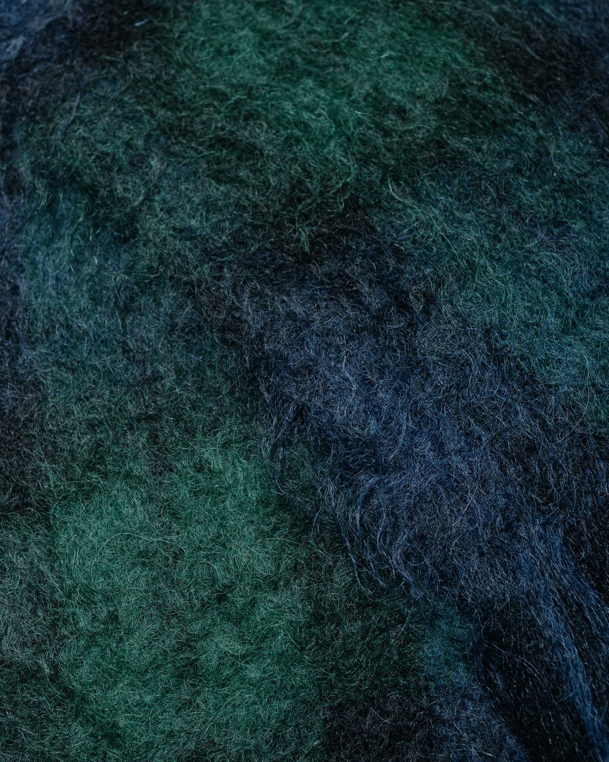 The Real McCoy's MA24107 Plaid Pattern Mohair Scarf Navy/Green sold by Lost & Found product image thumbnail 2