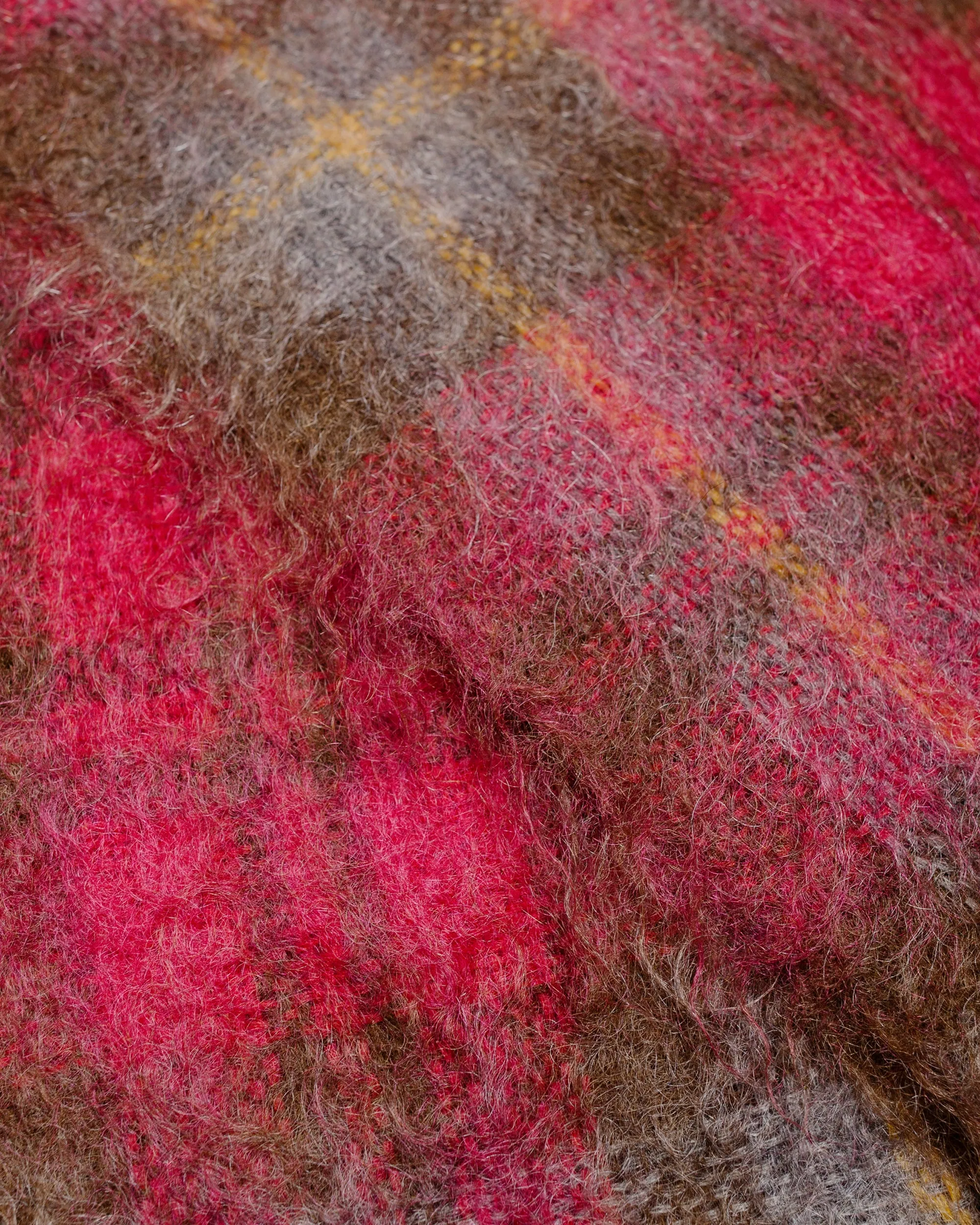 The Real McCoy's MA24107 Plaid Pattern Mohair Scarf Red/Mint sold by Lost & Found product image thumbnail 2
