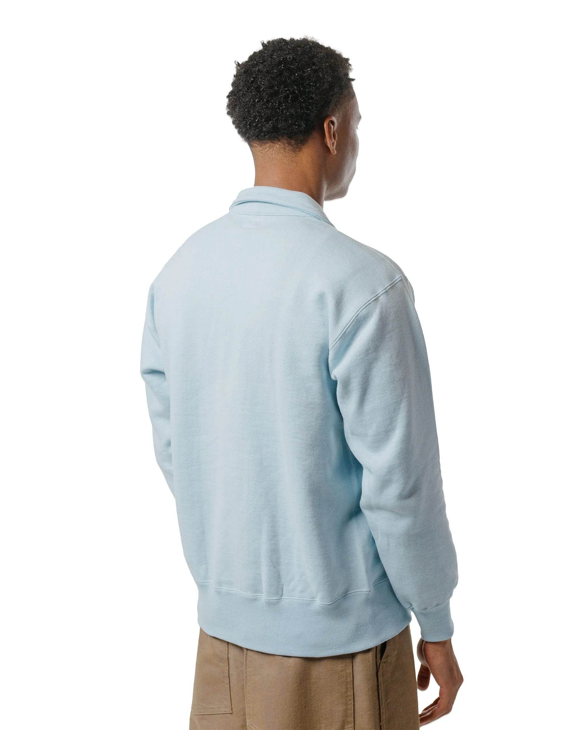 The Real McCoy’s MC24115 10 Oz. Loopwheel 1/4 Zip Sweatshirt Saxe sold by Lost & Found product image thumbnail 3