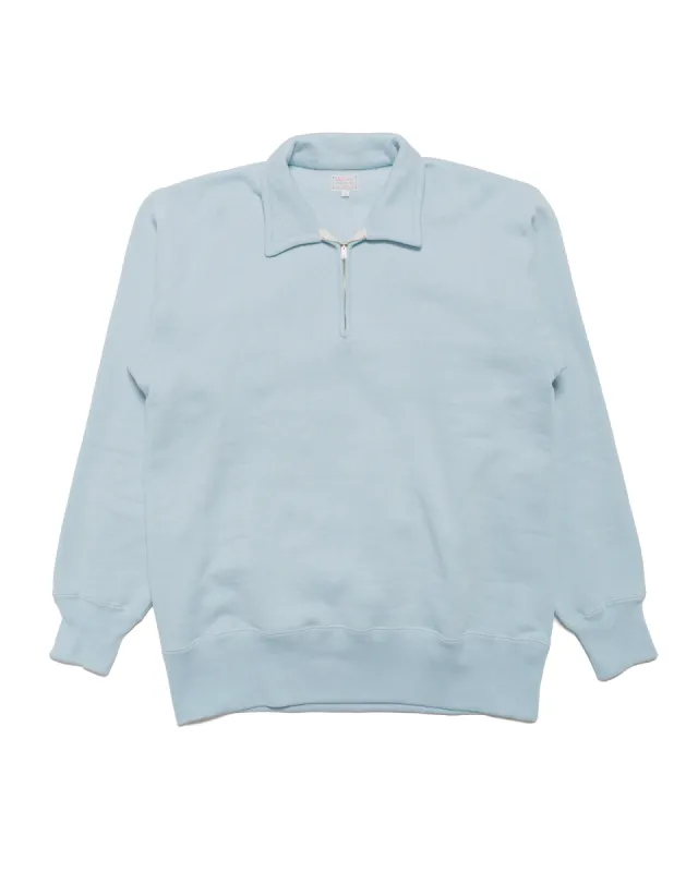 The Real McCoy’s MC24115 10 Oz. Loopwheel 1/4 Zip Sweatshirt Saxe sold by Lost & Found