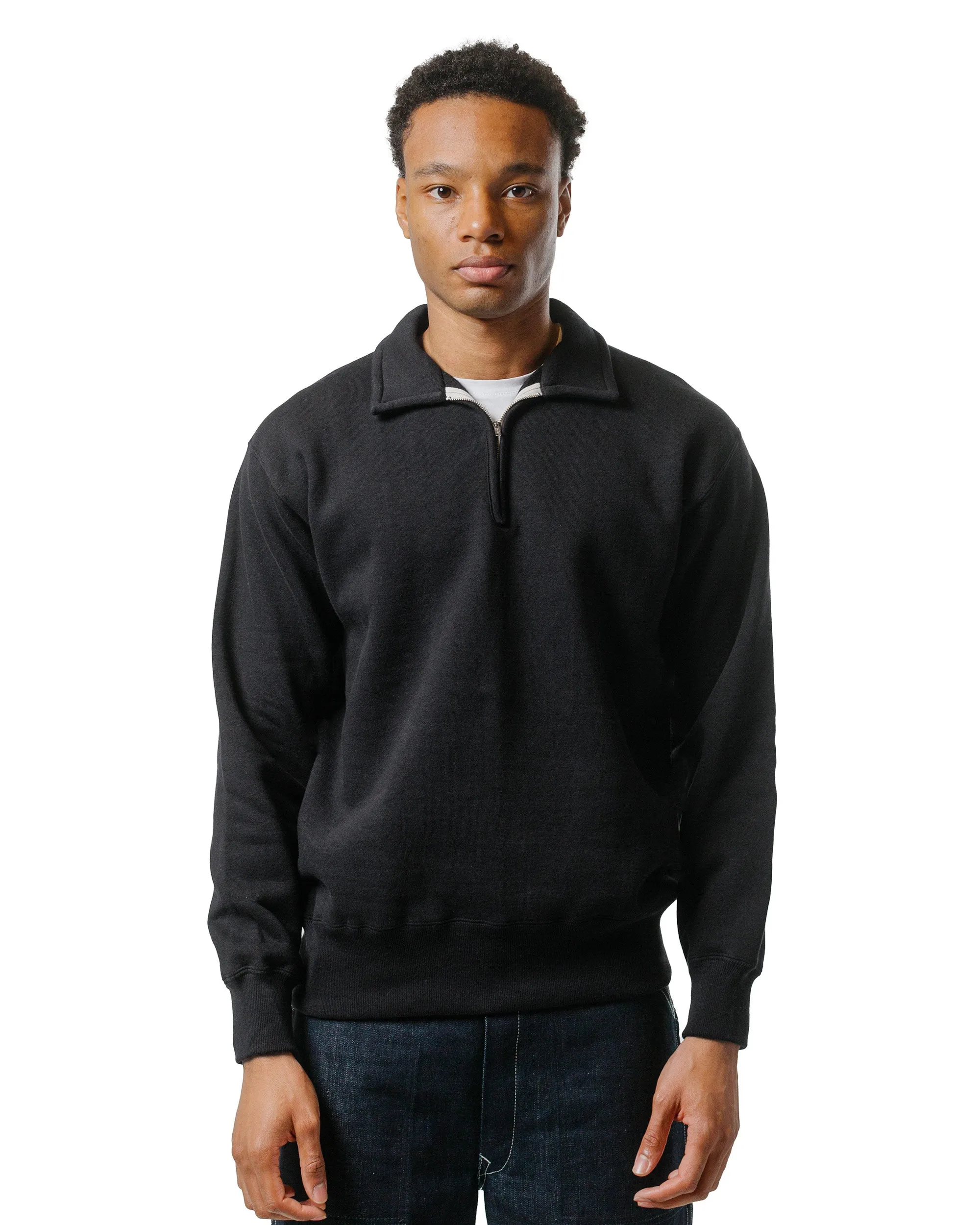 The Real McCoy’s MC24115 10 Oz. Loopwheel 1/4 Zip Sweatshirt Black sold by Lost & Found product image thumbnail 2