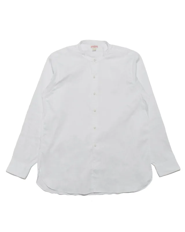 The Real McCoy's MS24103 Double Diamond Band Collar Shirt White made by The Real McCoy's