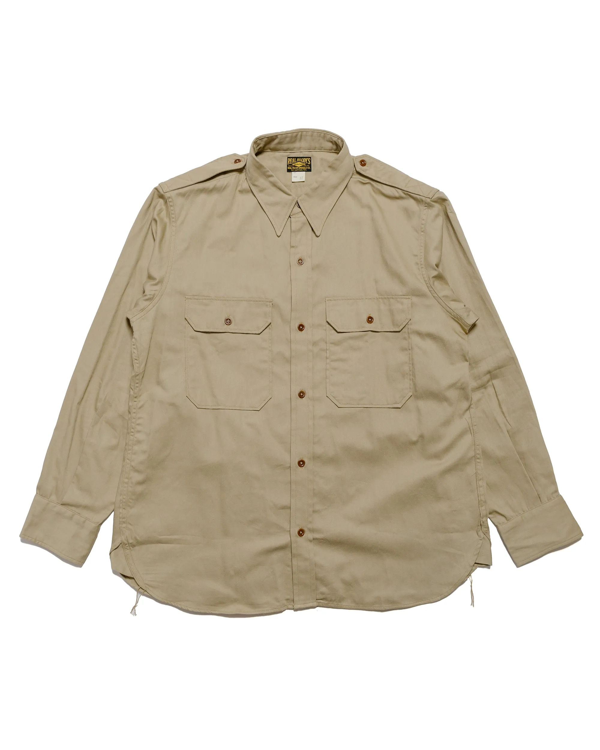 The Real McCoy's MS24001 Khaki Shirt L/S (Modify) Khaki sold by Lost & Found