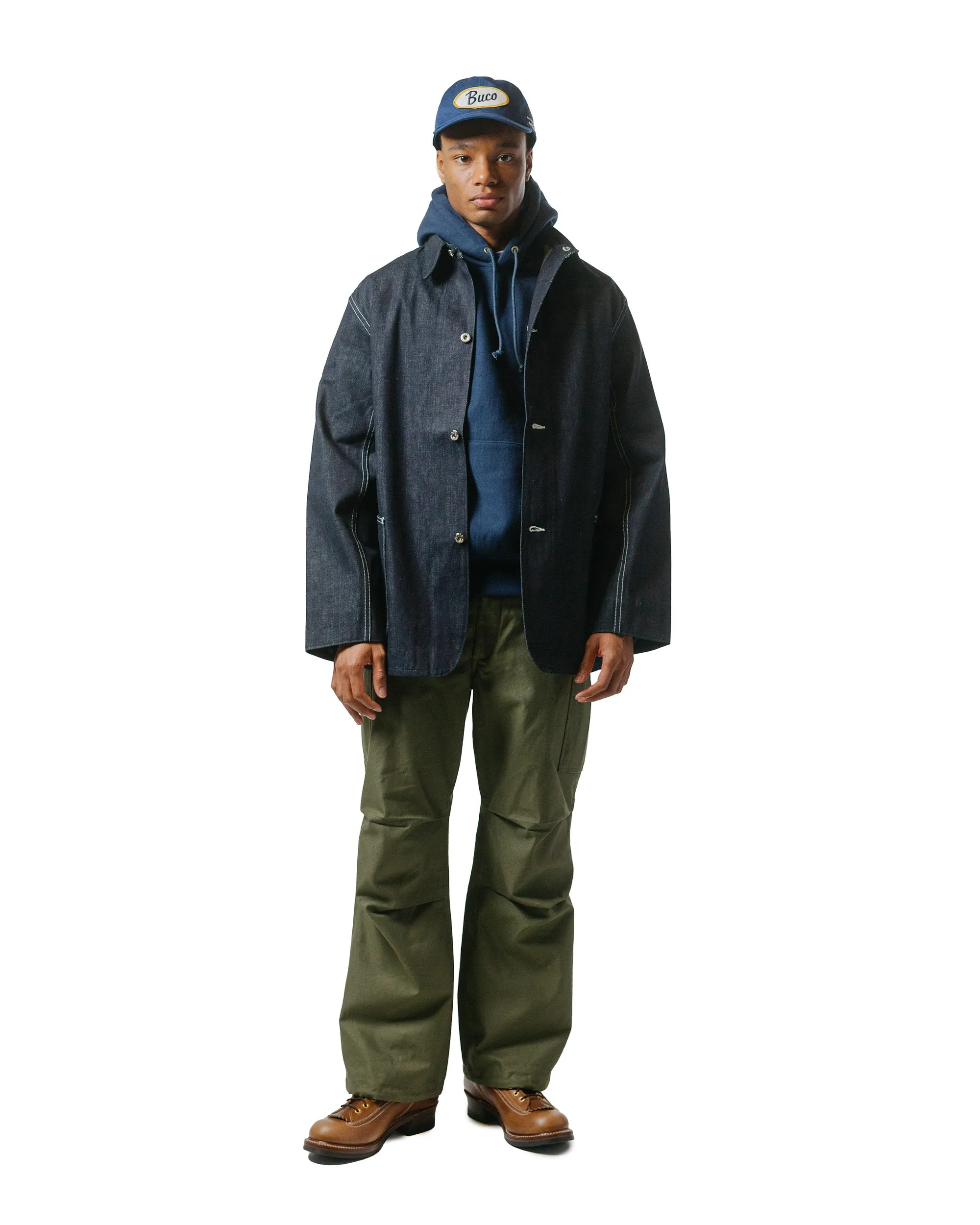 The Real McCoy's MJ24013 WWII Denim Chore Coat Indigo sold by Lost & Found product image thumbnail 4