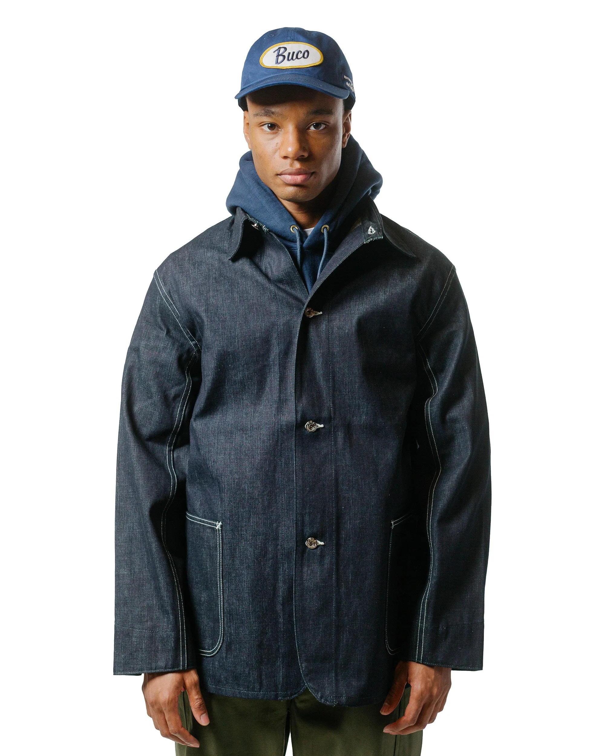 The Real McCoy's MJ24013 WWII Denim Chore Coat Indigo sold by Lost & Found product image thumbnail 2