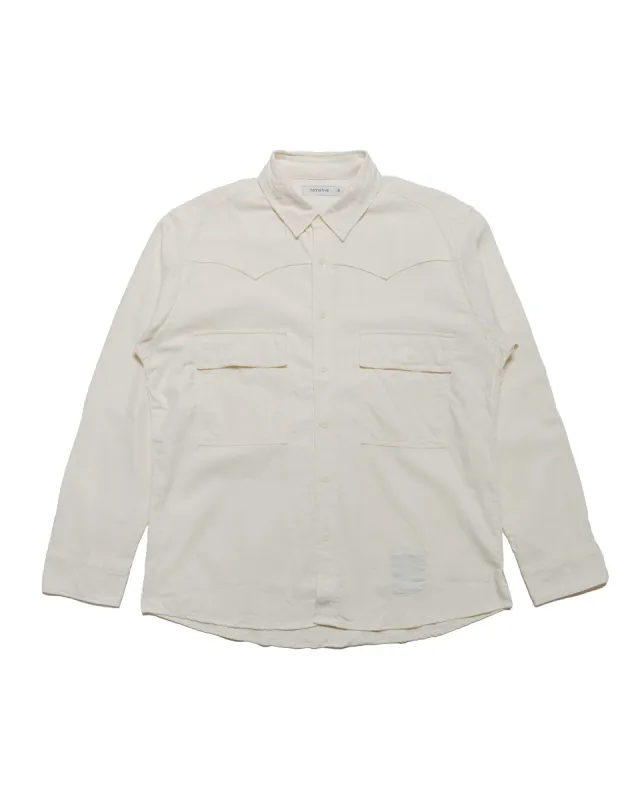nonnative Explorer Shirt Cotton Silk Nep Twill Off White sold by Lost & Found