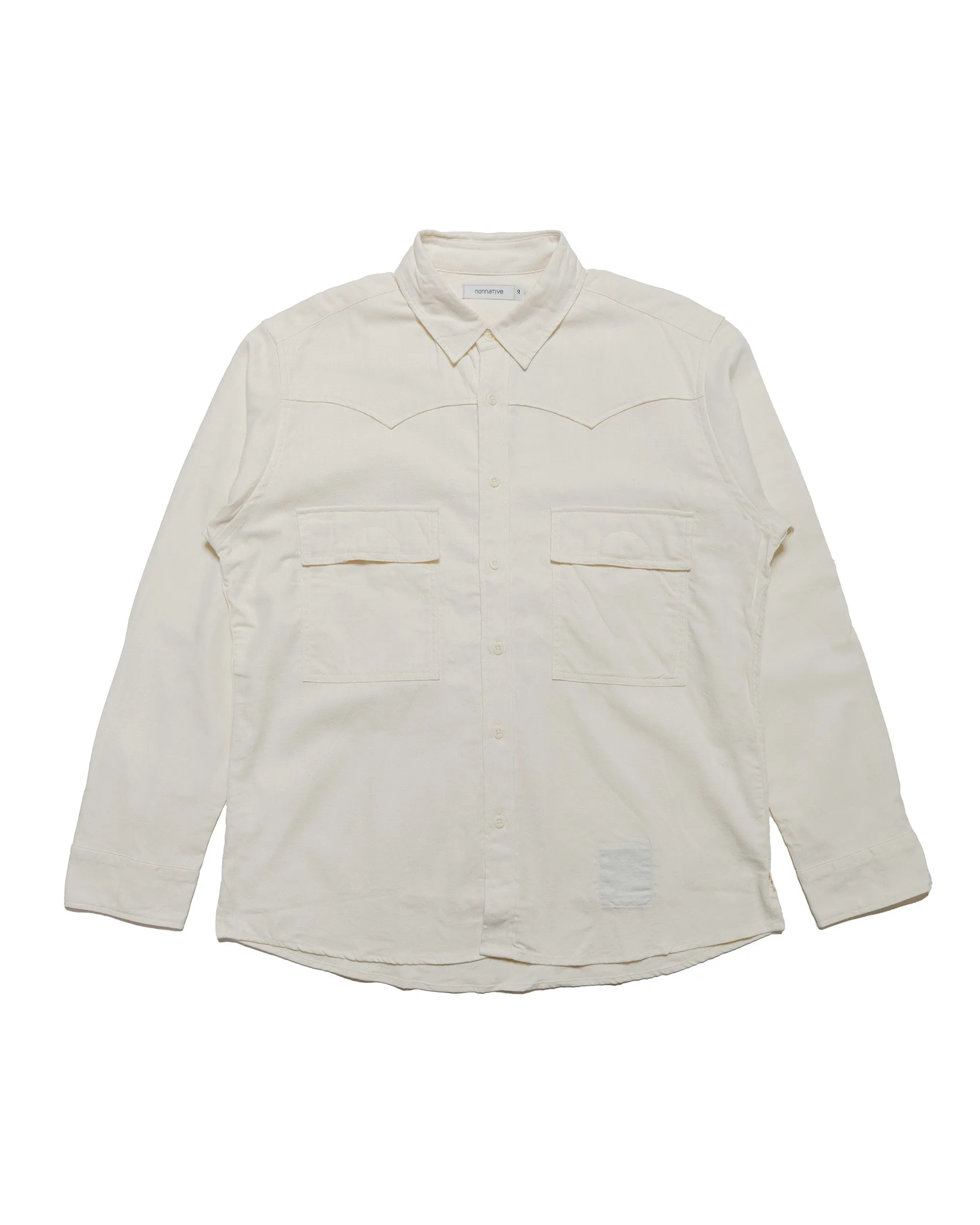 nonnative Explorer Shirt Cotton Silk Nep Twill Off White sold by Lost & Found