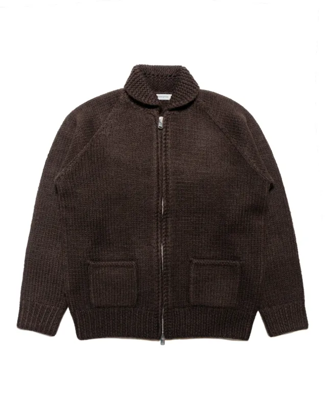nonnative Adventurer Hand-Knit Cowichan Sweater Wool Yarn Brown sold by Lost & Found