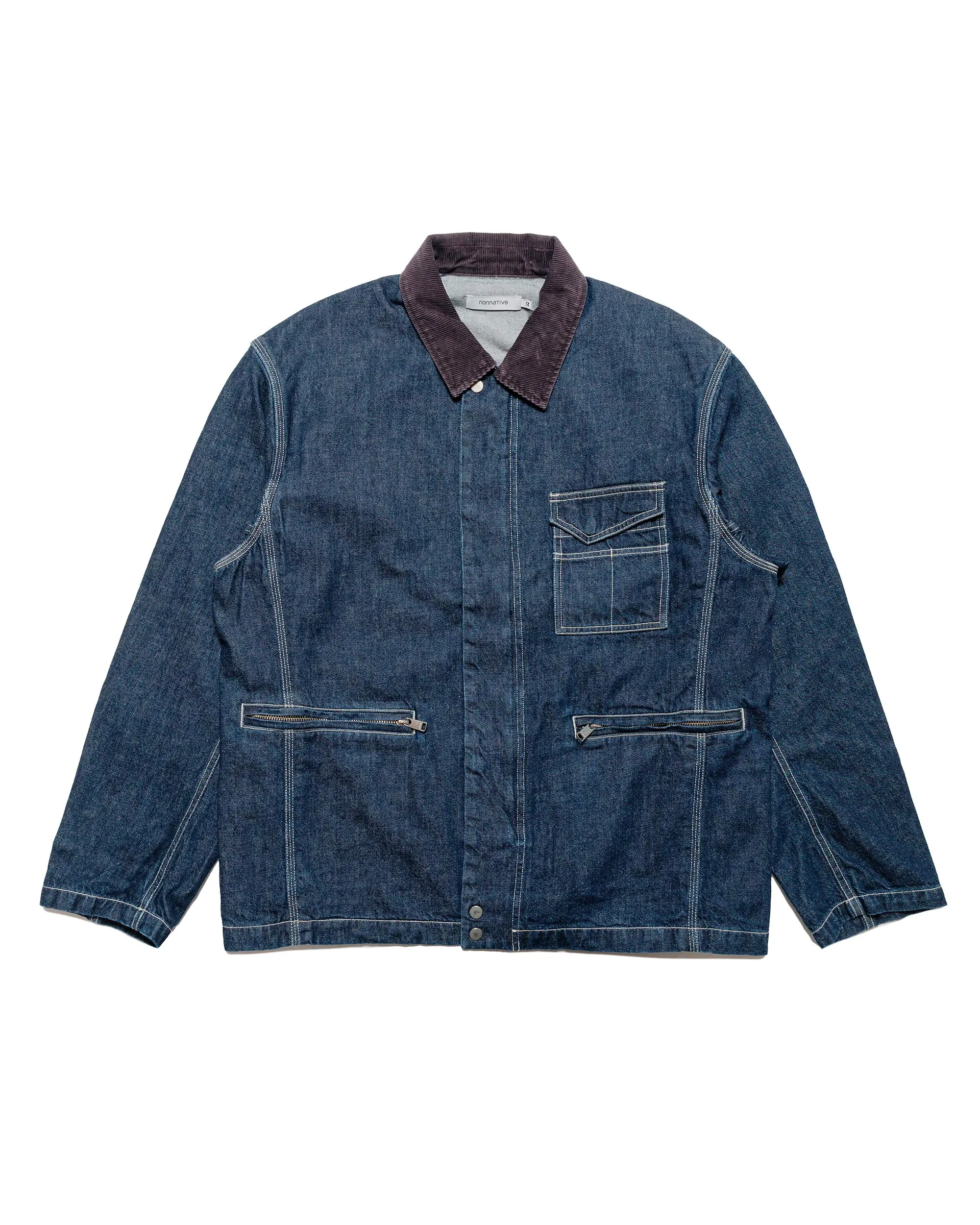 nonnative Worker Jacket Cotton 10oz Denim RW Indigo sold by Lost & Found