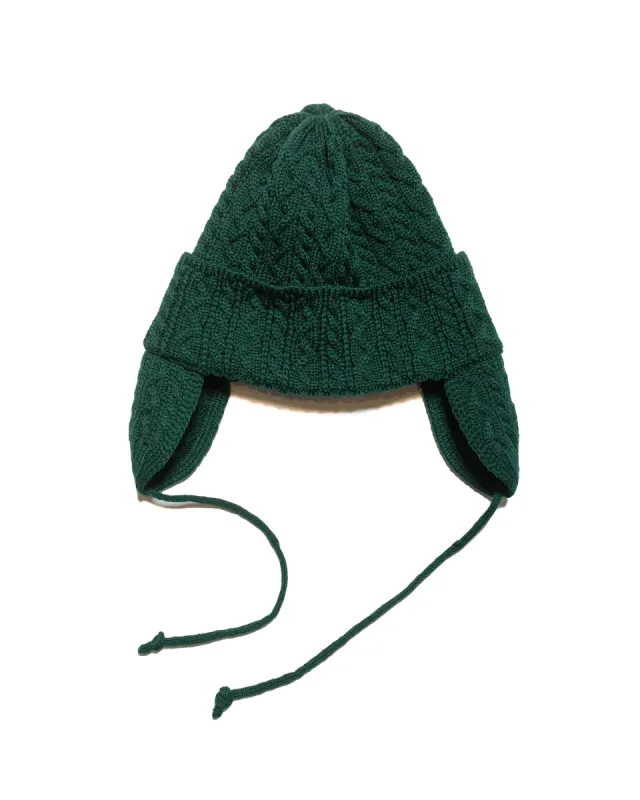 Found Feather Lost & Found Elias Knit Flightcap Italian Merino Wool Green sold by Lost & Found