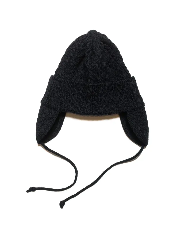Found Feather Elias Knit Flightcap Italian Merino Wool Black sold by Lost & Found