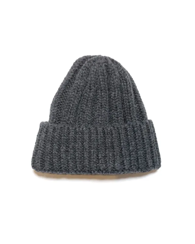 Found Feather Rib Beanie Italian Donegal Wool Charcoal sold by Lost & Found