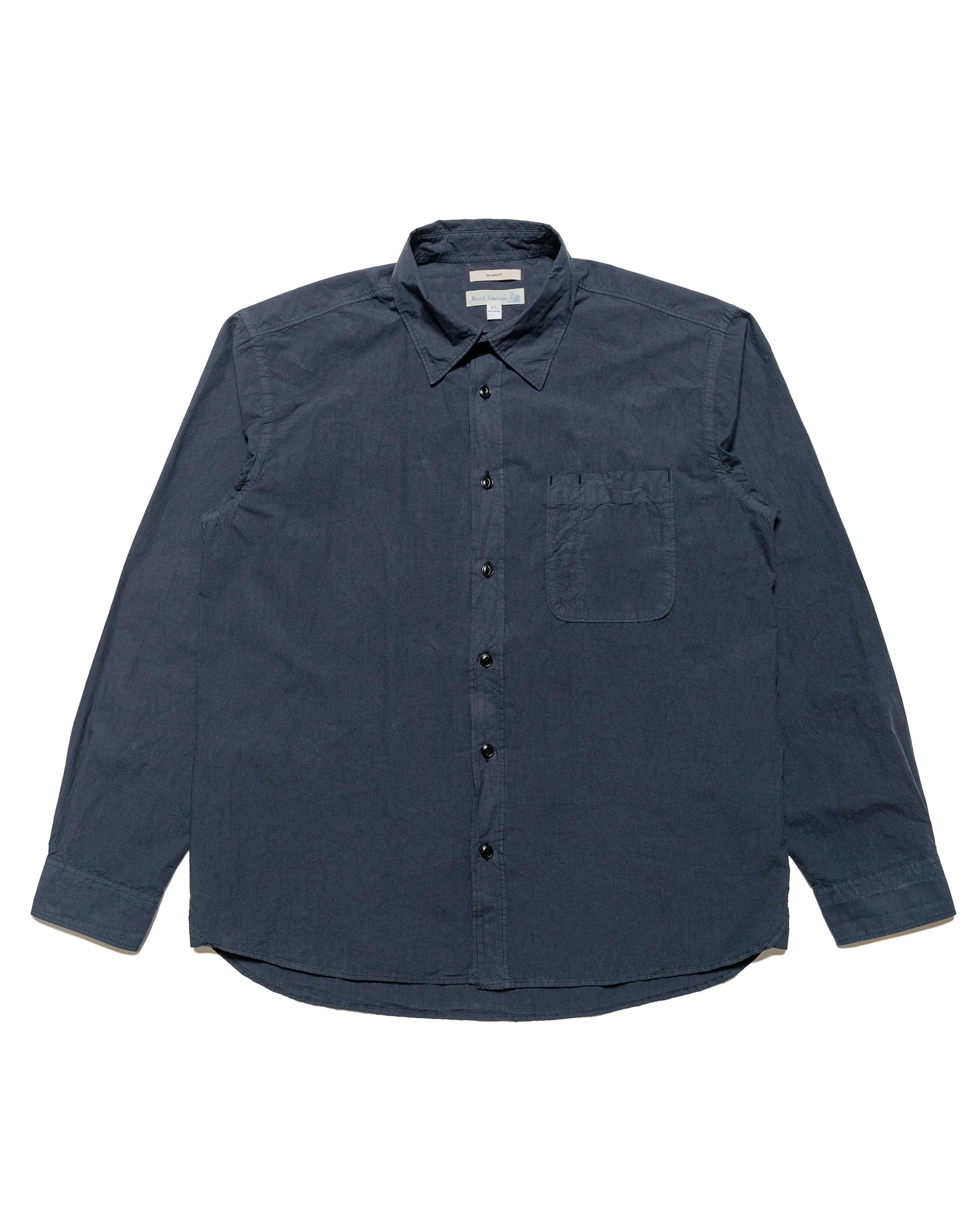 Merz B. Schwanen SHIRT01 Unisex Cotton Poplin Shirt Charcoal sold by Lost & Found